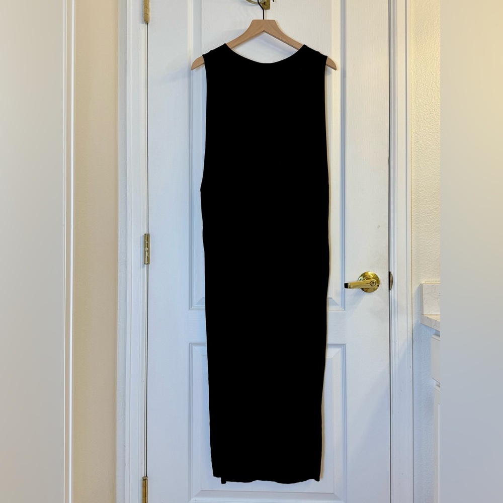 Helmut Lang Black Sheath High Slit Jersey Cutout Dress Size M - Picture 5 of 11